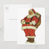 Vintage Kerstmis, Victoriaans kerstman met speelgo Feestdagenkaart (Voorkant / Achterkant)
