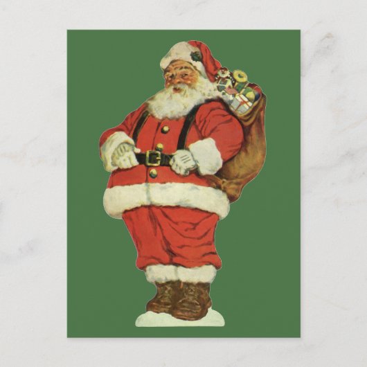 Vintage Kerstmis, Victoriaans kerstman met speelgo Feestdagenkaart (Voorkant)