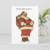 Vintage Kerstmis, Victoriaans kerstman met speelgo Kaart (Staand voorkant)