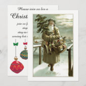 Vintage Kerstmis, Victoriaans kerstman met speelgo Kaart (Voorkant / Achterkant)