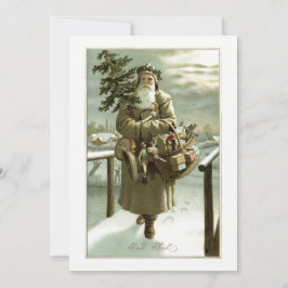 Vintage Kerstmis, Victoriaans kerstman met speelgo Kaart