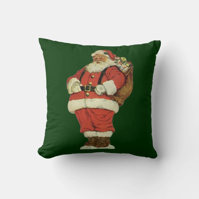 Vintage Kerstmis, Victoriaans kerstman met speelgo Kussen (Voorkant)