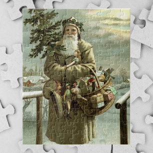 Vintage Kerstmis, Victoriaans kerstman met speelgo Legpuzzel