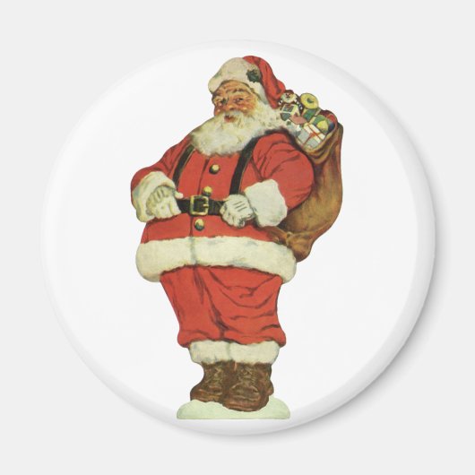 Vintage Kerstmis, Victoriaans kerstman met speelgo Magneet (Voorkant)