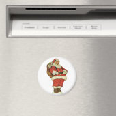 Vintage Kerstmis, Victoriaans kerstman met speelgo Magneet (Insitu (Vaatwasser))