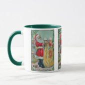 Vintage Kerstmis, Victoriaans kerstman met speelgo Mok (Links)