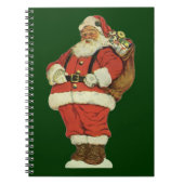 Vintage Kerstmis, Victoriaans kerstman met speelgo Notitieboek (Voorkant)