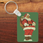 Vintage Kerstmis, Victoriaans kerstman met speelgo Sleutelhanger (Voorkant)