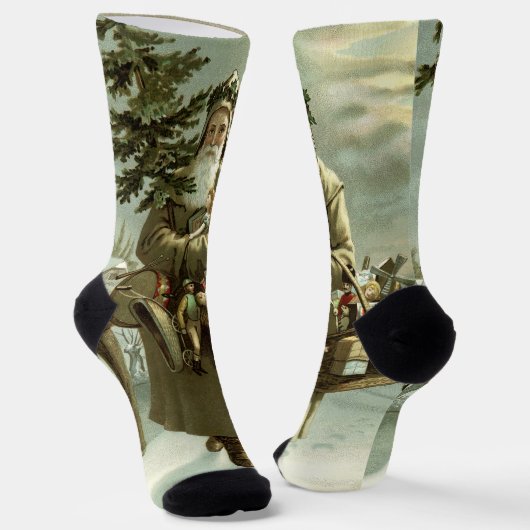 Vintage Kerstmis, Victoriaans kerstman met speelgo Sokken (Gebogen)