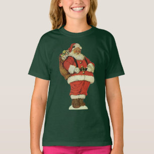 Vintage Kerstmis, Victoriaans kerstman met speelgo T-shirt
