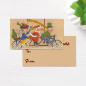 Vintage Kerstmis, Victoriaans kerstman op bike Visitekaartjes (Bureau)