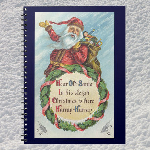 Vintage Kerstmis, Victoriaans kerstman op Wreate Notitieboek