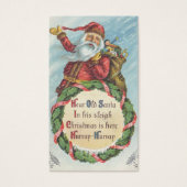 Vintage Kerstmis, Victoriaans kerstman op Wreate Visitekaartje (Voorkant)