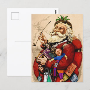 Vintage Kerstmis, Victoriaans kerstspeelgoed Briefkaart