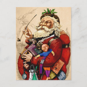 Vintage Kerstmis, Victoriaans kerstspeelgoed Briefkaart