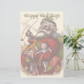 Vintage Kerstmis, Victoriaans kerstspeelgoed Briefpapier (Staand voorkant)