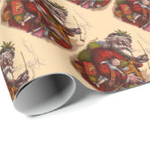 Vintage Kerstmis, Victoriaans kerstspeelgoed Cadeaupapier (Rol Hoek)