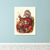 Vintage Kerstmis, Victoriaans kerstspeelgoed Canvas Afdruk (Insitu (Houten vloer))