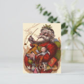 Vintage Kerstmis, Victoriaans kerstspeelgoed Feestdagenkaart (Staand voorkant)
