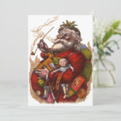 Vintage Kerstmis, Victoriaans kerstspeelgoed Feestdagenkaart (Staand voorkant)