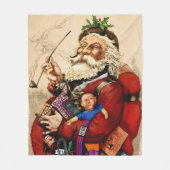 Vintage Kerstmis, Victoriaans kerstspeelgoed Fleece Deken (Voorkant)