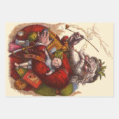 Vintage Kerstmis, Victoriaans kerstspeelgoed Inpakpapier Vel (Voorkant 3)