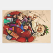 Vintage Kerstmis, Victoriaans kerstspeelgoed Inpakpapier Vel (Voorkant 2)