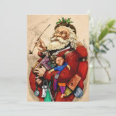 Vintage Kerstmis, Victoriaans kerstspeelgoed Kaart (Staand voorkant)