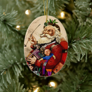 Vintage Kerstmis, Victoriaans kerstspeelgoed Keramisch Ornament