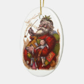 Vintage Kerstmis, Victoriaans kerstspeelgoed Keramisch Ornament (Links)
