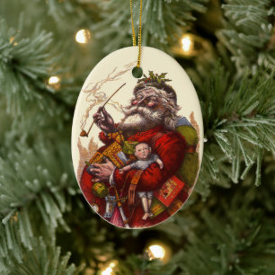 Vintage Kerstmis, Victoriaans kerstspeelgoed Keramisch Ornament