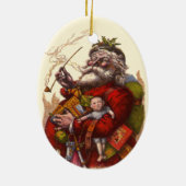 Vintage Kerstmis, Victoriaans kerstspeelgoed Keramisch Ornament (Achterkant)