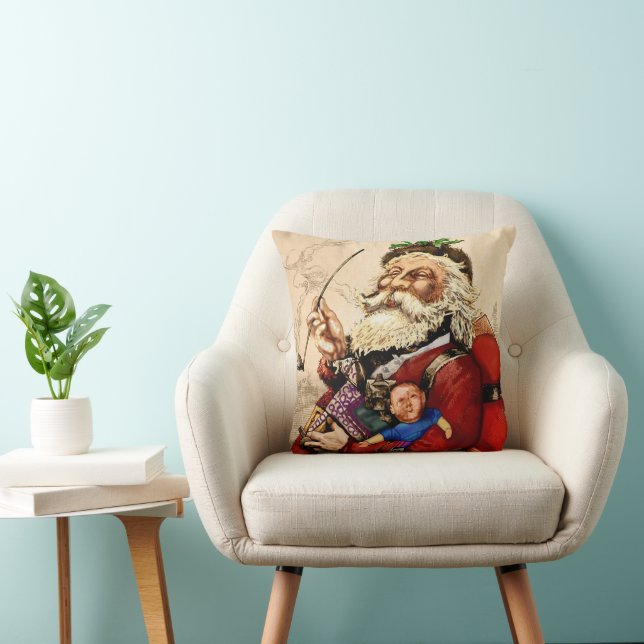 Vintage Kerstmis, Victoriaans kerstspeelgoed Kussen (Stoel)