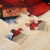 Vintage Kerstmis, Victoriaans kerstspeelgoed Legpuzzel (Zijkant)