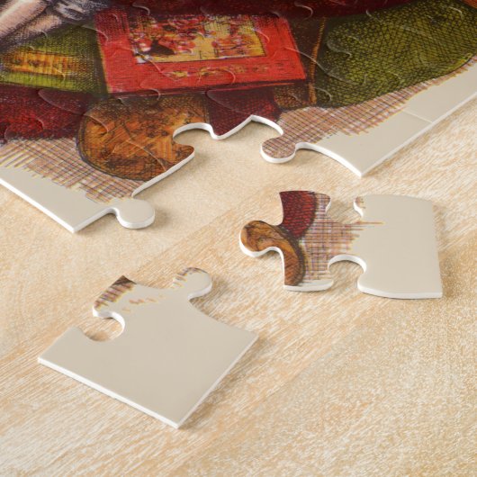 Vintage Kerstmis, Victoriaans kerstspeelgoed Legpuzzel (Zijkant)