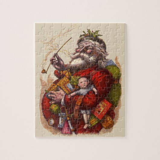 Vintage Kerstmis, Victoriaans kerstspeelgoed Legpuzzel (Verticaal)