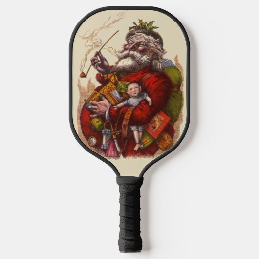 Vintage Kerstmis, Victoriaans kerstspeelgoed Pickleball Paddle (Voorkant)