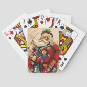 Vintage Kerstmis, Victoriaans kerstspeelgoed Pokerkaarten (Achterkant)