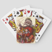 Vintage Kerstmis, Victoriaans kerstspeelgoed Pokerkaarten (Achterkant)