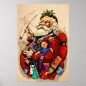 Vintage Kerstmis, Victoriaans kerstspeelgoed Poster (Voorkant)