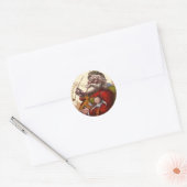 Vintage Kerstmis, Victoriaans kerstspeelgoed Ronde Sticker (Envelop)