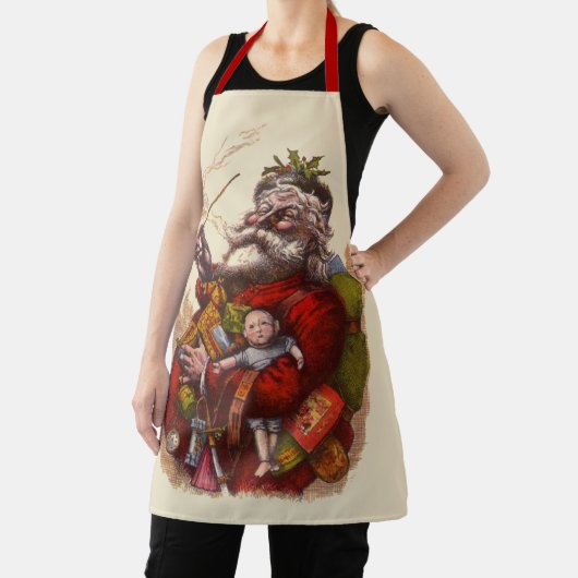 Vintage Kerstmis, Victoriaans kerstspeelgoed Schort (Insitu)