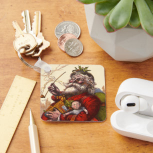 Vintage Kerstmis, Victoriaans kerstspeelgoed Sleutelhanger