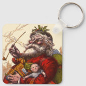 Vintage Kerstmis, Victoriaans kerstspeelgoed Sleutelhanger (Achterkant)