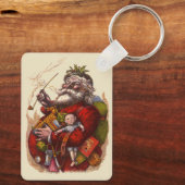 Vintage Kerstmis, Victoriaans kerstspeelgoed Sleutelhanger (Achterkant)