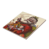 Vintage Kerstmis, Victoriaans kerstspeelgoed Tegeltje (Zijkant)