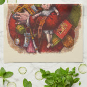 Vintage Kerstmis, Victoriaans kerstspeelgoed Theedoek (Gevouwen)