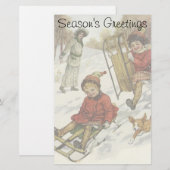 Vintage Kerstmis, Victoriaans kinderslaaphond Briefpapier (Voorkant / Achterkant)