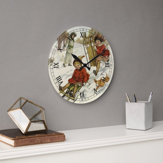 Vintage Kerstmis, Victoriaans kinderslaaphond Grote Klok (Kantoor)