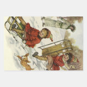 Vintage Kerstmis, Victoriaans kinderslaaphond Inpakpapier Vel (Voorkant 2)